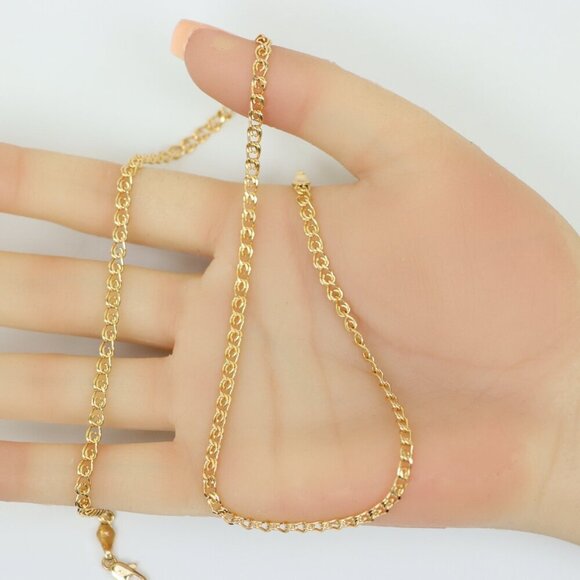 "Shiny Rose Gold Curb Chain Necklace with Sleek Polished Finish , XPNL0175 - Picture 2 of 12